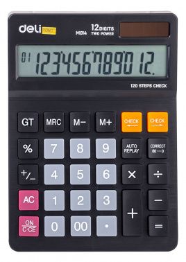 Калькулятор 12 разрядов EM01420 179х126х28,5 мм черный (1464684) Deli