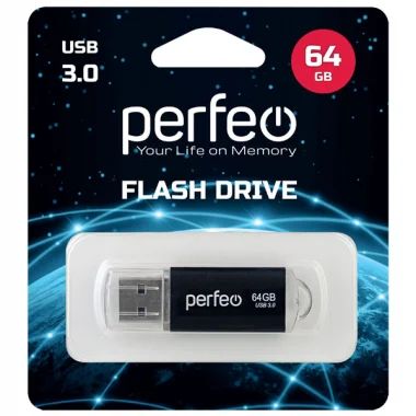 USB 3.0-флеш-накопитель PERFEO 64GB C14 Black metal series Perfeo
