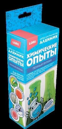 LORI Химические Опыты Алхимик Пенный вулкан. Зеленый (компоненты для изготовления, инструкция, в коробке, от 14 лет) Оп030/Оп074, (ООО "7-Я")