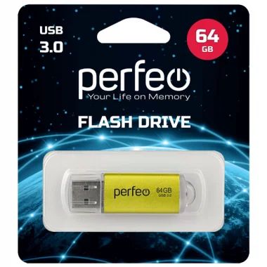 USB 3.0-флеш-накопитель PERFEO 64GB C14 Gold metal series Perfeo