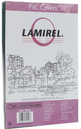 Обложка для переплета А4 100 шт. 150мкм зеленая "Transparent" PVC LA-78782 Lamirel