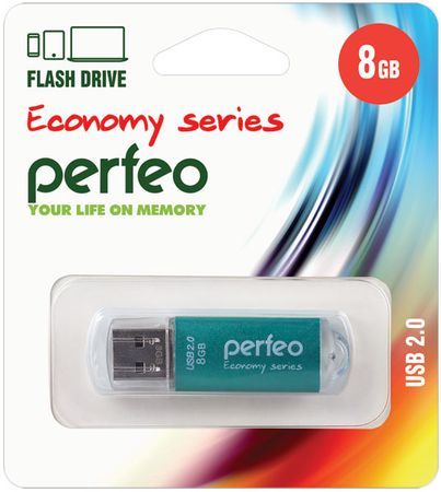 USB-флеш-накопитель PERFEO  8GB E01 Green economy series Perfeo