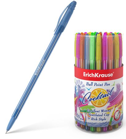 Ручка шариковая "Cocktail" синяя 0.6мм 33518 ErichKrause
