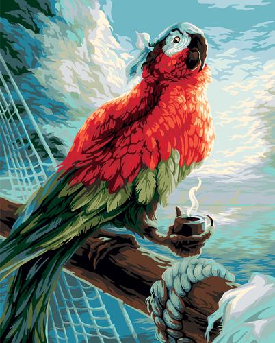 Картина по номерам 40х50 см "Пиратский попугай" живопись с красками и кистью PNB/PL-057 ФРЕЯ