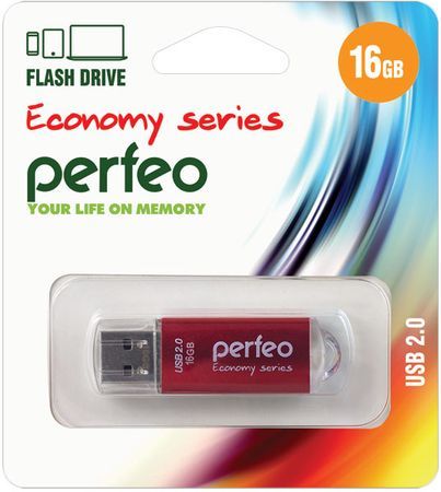 USB-флеш-накопитель PERFEO 16GB E01 Red economy series Perfeo