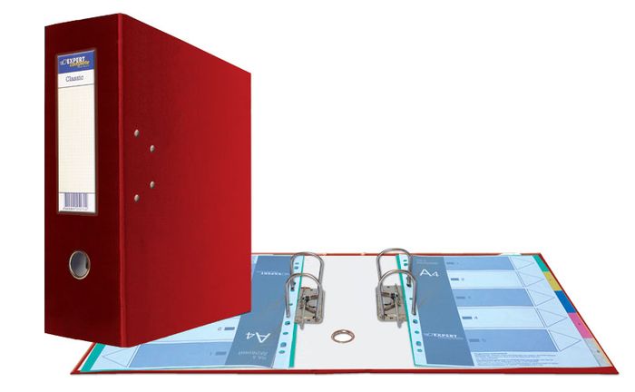 Папка-регистратор 125 мм "Classic" PVC красный с 2-мя арочными механизмами 251543 Expert Complete