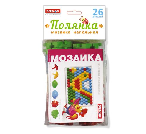 Мозаика 26 дет. Напольная. Полянка (d=60мм, пластик, в пакете, от 1 года) 01056, (Стеллар)