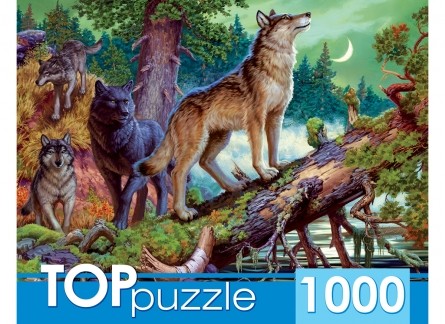 ПазлыTOPpuzzle 1000 дет. Волки в ночном лесу ХТП1000-2161, (Рыжий кот)