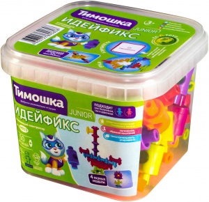 Конструктор Тимошка JUNIOR 50 дет. Идейфикс (в контейнере, от 3 лет) М015, (ИП Гусельников Т.А.)