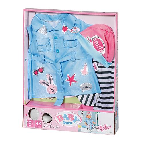 Baby born Набор одежды Джинсовый (платье, легинсы, шапка, обувь, для кукол 43см, в коробке, от 3 лет) 41288, (Zapf Creation)