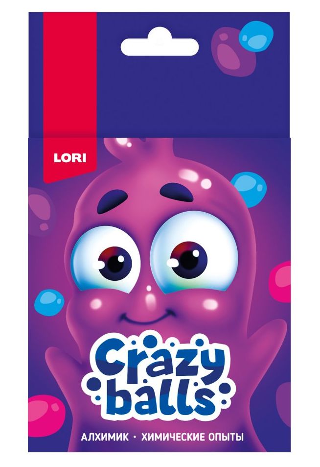 LORI Химические Опыты Алхимик Crazy Balls. Розовый, голубой и фиолетовый шарики (компоненты для изготовления, инструкция, в коробке, от 10 лет) Оп100, (ООО "7-Я")