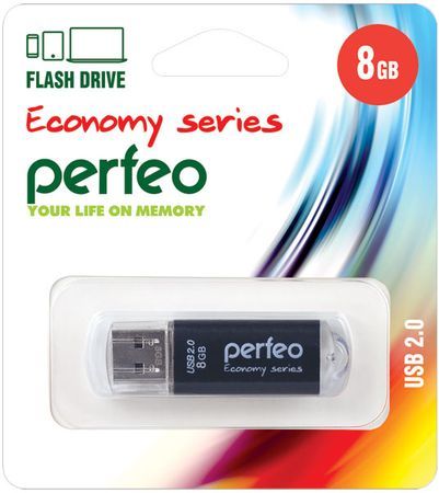 USB-флеш-накопитель PERFEO  8GB E01 Black economy series Perfeo