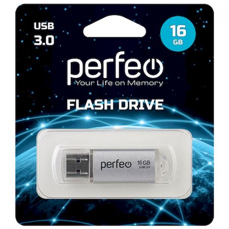 USB 3.0-флеш-накопитель Perfeo 32GB C14 Silver metal series