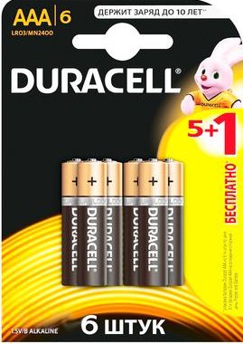 Элемент питания LR03 DURACELL 6BL