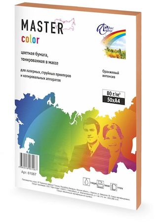 Бумага  А4  50л 80гр.  М/Color оранжевый интенсив 61067 014/400834 Офис-Лидер