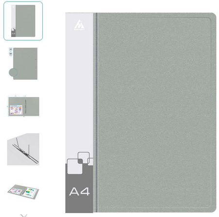 Папка скоросшиватель пластиковая с карманом PZ07PGREY 0,7мм серая (816871) Бюрократ